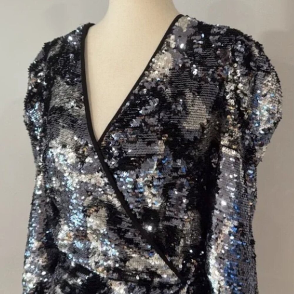 Tanya Taylor Sequin Camo Zoey Dress